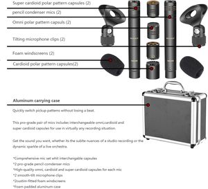 Microphone à condensateur <span class=keywords><strong>Neewer</strong></span> en forme de crayon, lot de <span class=keywords><strong>2</strong></span>, avec capsules interchangeables omnidirectionnelles et supercardioïdes, et bonnets anti-vent en mousse - Product Image 5