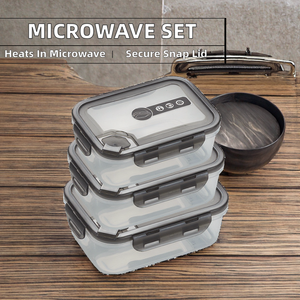 Juego de 2 Recipientes de Vidrio para Almacenamiento de Alimentos, Sellado al Vacío, Aptos para Calentar, Multifuncionales, Forma Rectangular, Gran Capacidad, para Fiestas y Cocina - Product Image 1