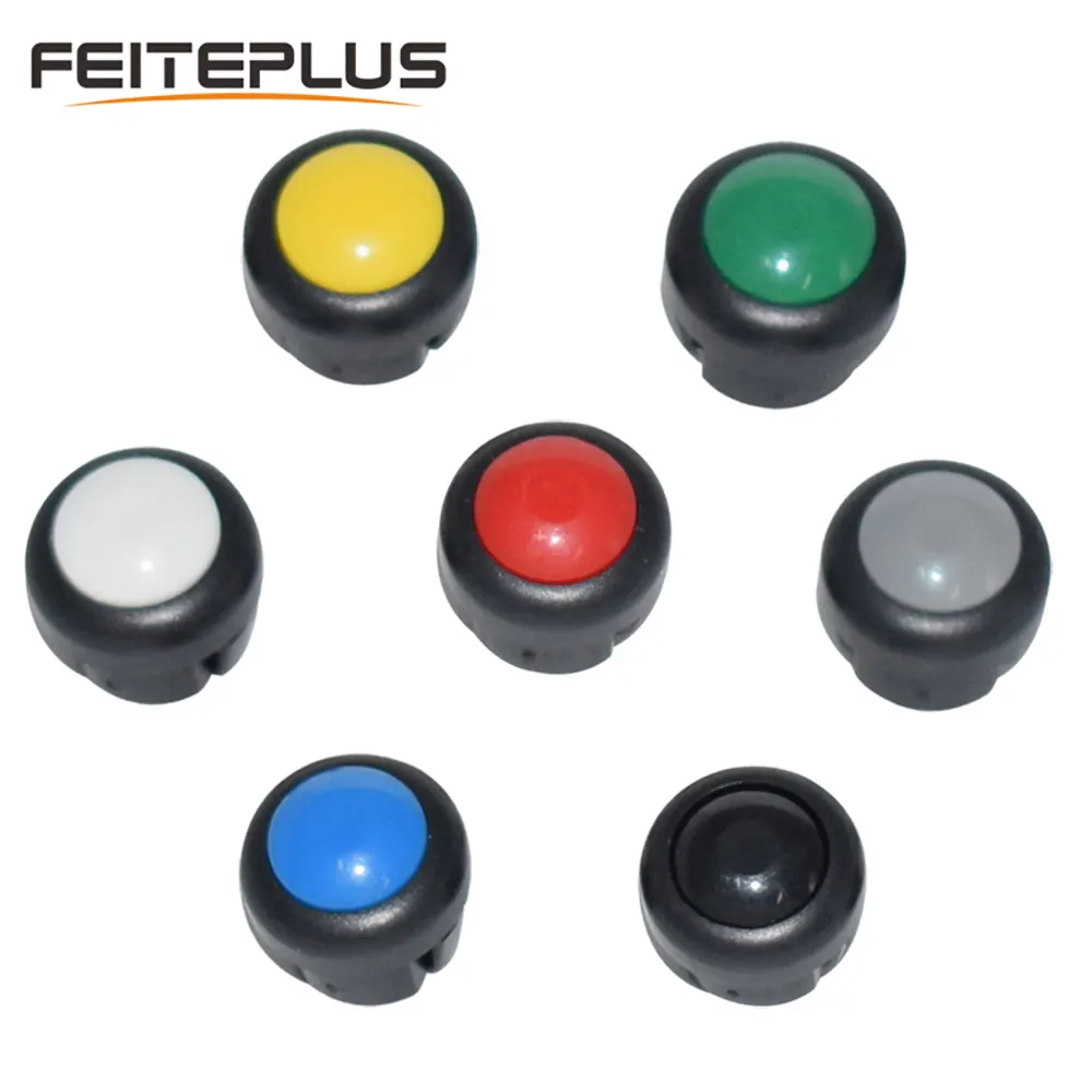 7 x Motorcycle Switch Button Horn Turn Signal High Low Beam Electric Start Kill ON OFF Latching Momentary Action Buttons Black