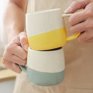 Hot Sale Ins Style Ceramic Coffee Mug Custom Color Speckled Sesame Glaze Stoneware Mug Fine Porcelain Cup Mugs