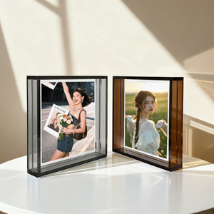Khung ảnh Acrylic vuông-Màn hình mặt bàn hai mặt với Bảng trượt ra cho ảnh cưới & tưởng niệm - Product Image 1
