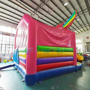 Château gonflable licorne de qualité commerciale pour enfants, avec toboggan, pour fêtes en plein air - Product Image 3