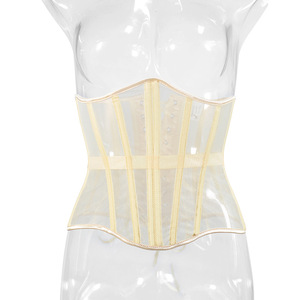 Mujeres Sexy elástico negro transparente gótico sólido ancho corsé Top malla cintura cinturón <span class=keywords><strong>faja</strong></span> Bustiers corsés ropa <span class=keywords><strong>blusa</strong></span> superior delgada - Product Image 5