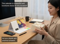 Calendrier de l'Avent 2026 avec chargeur sans fil 10W, bloc-notes adhésifs, papier, coffret cadeau promotionnel du Nouvel An