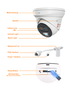 Caméra IP tourelle <span class=keywords><strong>Anpviz</strong></span> <span class=keywords><strong>5MP</strong></span>, dissuasion active US Stovk, audio bidirectionnel, vision nocturne couleur, 100 pieds, IP67, entièrement métallique, extérieur - Product Image 6