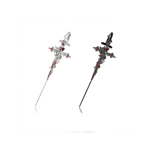 Boucles d'oreilles pendantes croix personnalisées pour hommes et femmes, créoles à épines tendance, bijoux à porter au quotidien - Product Image 2