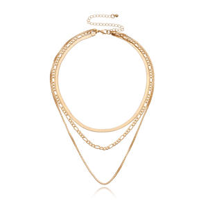 Collar de cadena de eslabones multicapa chapado en oro nuevo 2025, gran oferta, gargantilla de cadena de caja de cadena de serpiente pequeña para mujeres con estilo - Product Image 4