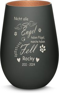 Vaso de Vidrio para Vela Conmemorativa de Mascotas, Ecológico y Artesanal de Lujo Zen, con Grabado Láser del Nombre Deseado y Diseño de Huella - Product Image 3