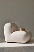 Modernes Modulares Freizeit-Einzelsessel-Set aus Schafsleder mit Wabi-Sabi Geometrischem Muster für Hotels und Villen