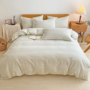 ชุดผ้าปูเตียงผ้าฝ้ายแท้ลายขนแปรงหนา4ชิ้นสำหรับฤดูใบไม้ร่วงฤดูหนาวผ้าปูเตียงให้ความอบอุ่นทรงเรขาคณิตผ้าปูเตียงขนาดคิงไซส์ - Product Image 3