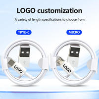 Nouveaux câbles de charge rapide USB Type C micro 8 broches personnalisés 2026, 1M, 1.5M, 2M, avec boîtes en papier, pour la vente en gros