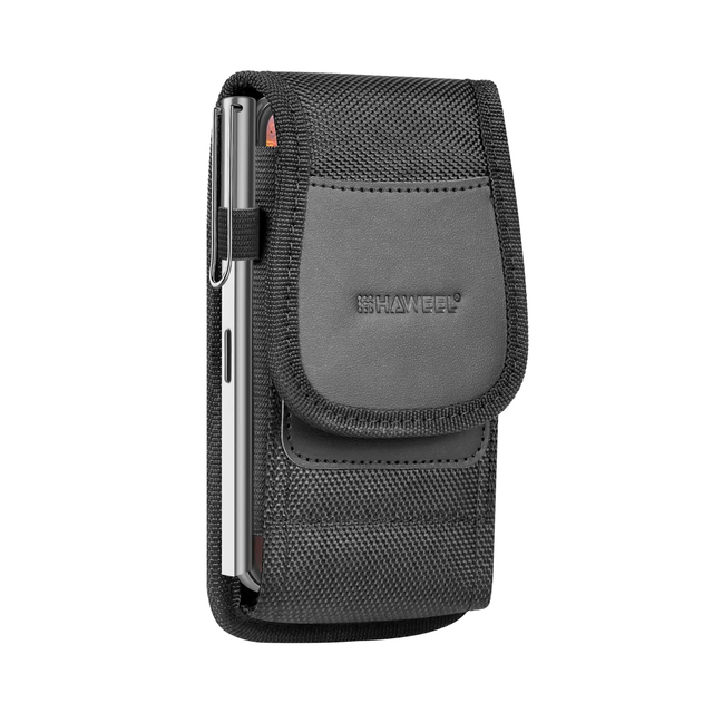 Factory Price HAWEEL 6.1-6.8 Inch Nylon Cloth Large Phone Pouch Vertical Horizontal Holster Case Mobile Phone Waist Bag