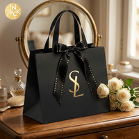 Sacs en papier personnalisés avec logo, en pack, pour cadeaux de remerciement, sacs de shopping écologiques recyclés avec poignées, pour l'emballage de cadeaux de reconnaissance