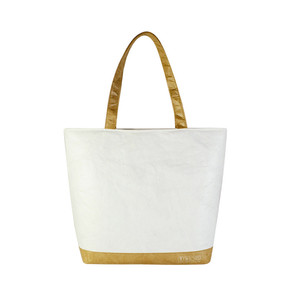 Sacs isothermes pour le déjeuner avec logo personnalisé réutilisables Sacs à lunch isolés en mousse EPE personnalisés Sac isotherme en papier Tyvek brun avec bouton - Product Image 1