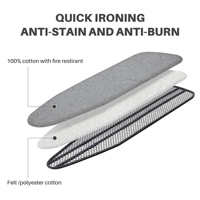 Housse de planche à repasser élastique avec revêtement réfléchissant la chaleur, surface en coton anti-plis pour un repassage rapide, logo OEM pris en charge