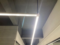 Système d'éclairage linéaire Lumin Trunking à faible coût d'installation, rail d'éclairage 3 circuits 160 lm/W avec capteur de batterie d'urgence pour entrepôt