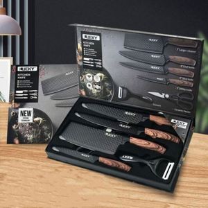 Juego de Cuchillos de Cocina Ambidiestros Ecológicos de Acero Inoxidable 3Cr13 de Alta Calidad 2024, Caja de Regalo con Bloque para Cuchillos de Madera y Goma - Product Image 3