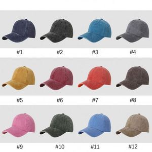 Oem Custom Dad Hat Vintage Blank <b>Plain</b> 100% Cotton 6 Panel Washed Denim Baseball <b>Caps</b> and Hats Promotion Gift - Product Image 3