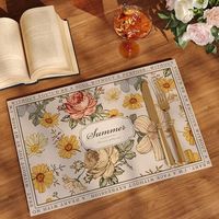 Set de table en cuir haut de gamme de style américain, résistant à la chaleur, imperméable, anti-taches, sans lavage, design moderne et minimaliste, modèle A134