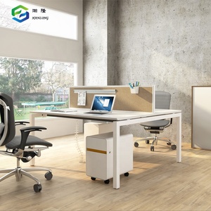 Elegante Mesa de Oficina con Estructura Metálica, Estación de Trabajo, Escritorio Doble para Computadora - Product Image 4