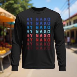 T-shirt a maniche lunghe Pinoy Expression, vestibilità comoda, abbigliamento casual - Product Image 3