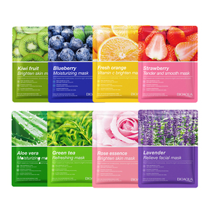 Mascarilla Facial Hidratante <span class=keywords><strong>de</strong></span> Aloe Vera, Té Verde, Arándanos, Kiwi, Fresa, <span class=keywords><strong>Naranja</strong></span> Fresca, Lavanda y Rosa, Esencia Blanqueadora - Product Image 2