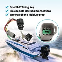 Sakelar Pengapian dengan 2 Kunci Pengganti 129572 Cocok untuk Kapal Tracker Marine, Konektor 3 Posisi 6-Kabel, Universal