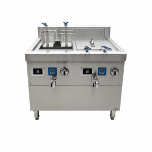 <span class=keywords><strong>Friteuse</strong></span> électrique professionnelle en acier inoxydable 26L+26L avec 4 paniers, réservoir d'huile <span class=keywords><strong>amovible</strong></span>, multi-tension et contrôle de température - Product Image 2