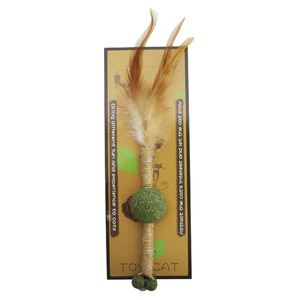 Mascota Silvervine Sisal Gato Juguetes Teaser Stick <span class=keywords><strong>Catnip</strong></span> Ball Gato Rascar Juguete Teaser Pluma Para Gato - Product Image 1