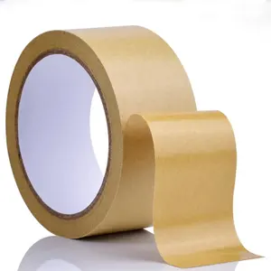 Печать логотипа разлагаемая крафт-бумага рулон силиконовая коричневая термоплавкая бумажная лента на заказ