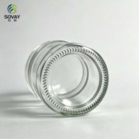 Pot en verre à col fileté de 200 ml, à paroi épaisse, récipient transparent polyvalent pour usage domestique et commercial en gros