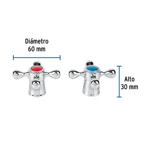 Scatola con 4 unità Set di maniglie a croce per lavello, cromato, Basic - Product Image 3