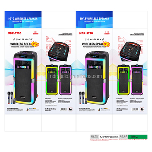 NDR-1710 Enceinte karaoké Bluetooth TWS à double caisson de basses de 8 pouces, 2 voies, avec lumière LED clignotante, sans fil, nouvelle arrivée, batterie professionnelle, haut-parleur KTV - Product Image 5