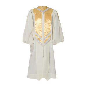 Túnica de Coro Clásica con Estampado de Ondas Personalizable al por Mayor 2026, con Frente Dorado de Satén, Traje de Iglesia OEM - Product Image 6