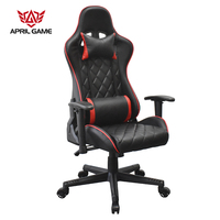 April Game Chaise de jeu de course pivotante personnalisée Chaise de jeu de bureau inclinable ergonomique rouge pour PC pour les joueurs