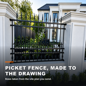 Custom Height <b>Black</b> Powder Coated <b>Metal</b> Picket Fencing Anti-climb Boundary Fence Panels for Highway and Airport Projects - Product Image 4