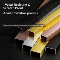Strip Trim Titanium Gold, Aluminium Alloy, Saluran Berbentuk U, Strip Dekoratif Logam Stainless Steel untuk Dinding dan Plafon