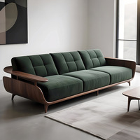Muebles de Salón Escandinavos, Cojines Extraíbles, Sofá de Madera Maciza para Salón