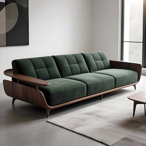 Muebles de Salón Escandinavos, Cojines Extraíbles, Sofá de Madera Maciza para Salón - Product Image 1