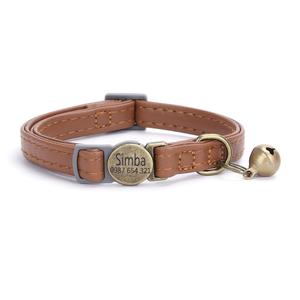 <span class=keywords><strong>Collar</strong></span> de gato de cuero rosa con características de luz separable de impresión personalizada suave duradera para gatos y perros y su correa para mascotas - Product Image 6