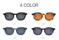 Lunettes de soleil vintage Tortoise Designer, marques célèbres, forme ronde, acétate, femmes, UV400, polarisées, rétro, classiques