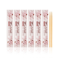 Cure-dents en bambou emballés individuellement, aromatisé à la menthe pour restaurant hôtel usage domestique, jetable et hygiénique