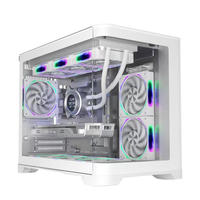 Boîtier d'ordinateur haut de gamme ATX/MATX pour PC de jeu, boîtier transparent pour CPU, GPU, serveur, châssis pour ordinateur de bureau avec verre trempé