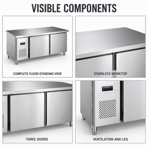 Commercial Refrigerated <b>Work</b> <b>Table</b> 1500mm 1800mm 220V Undercounter Refrigerator for Restaurant Hotel Catering Kitchen - Product Image 4