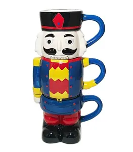 Hot Bán Tùy Chỉnh Màu Sắc Gốm Cốc Cà Phê Đặt Giáng Sinh Nutcracker Soldier Hình Phục Sinh Halloween Đồ Trang Trí Thủ Công