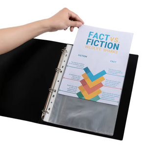 Protège-documents en PVC transparent format A4, durables, à 11 trous, pour projets scolaires et portefeuilles d'étudiants (vente en gros) - Product Image 3
