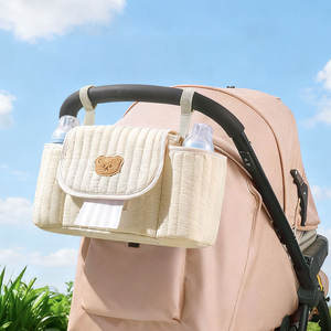 Fuliya bordado personalizado impermeable cochecito de <span class=keywords><strong>bebé</strong></span> bolsa colgante de viaje portátil maternal Flip momia <span class=keywords><strong>bebé</strong></span> pañal bolsas de mano - Product Image 6