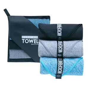 Custom Logo Microfiber Working Out Fitness Antibacterial Cationic Gym Towel for Sport Travel