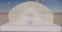 Serre agricole multi-chapelles en film PE avec structure en acier galvanisé à chaud, système complet de refroidissement et de chauffage hydroponique NFT