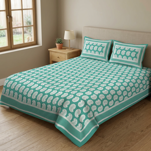 Juego de Sábanas de Algodón Estampado con Diseño Paisley, Sábanas Ajustables y Planas para Uso Doméstico y Hotelero - Product Image 2